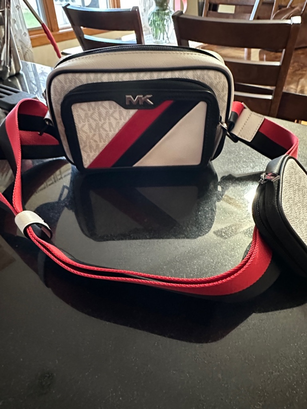 Michael Kors White Red and Black Men’s Crossbody Belt Bag
